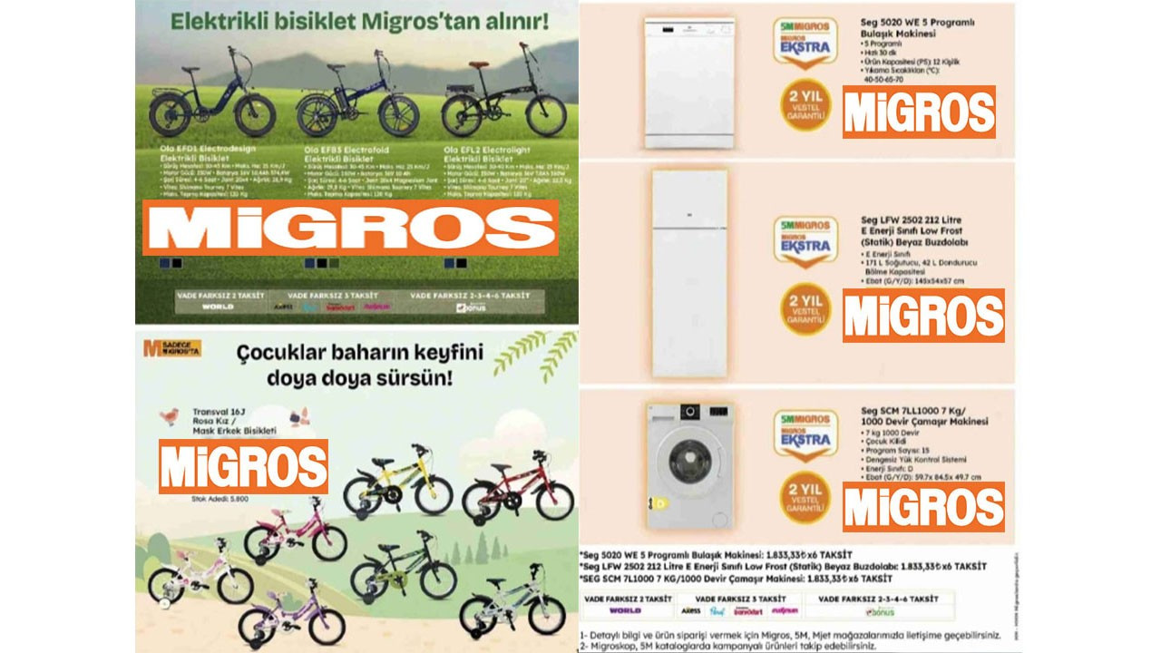 Migros’a elektrikli bisiklet, TV ve beyaz eşya geliyor! (MİGROS AKTÜEL ÜRÜNLER KATALOĞU) Migros’a elektrikli bisiklet, TV ve beyaz eşya geliyor! (MİGROS AKTÜEL ÜRÜNLER KATALOĞU)