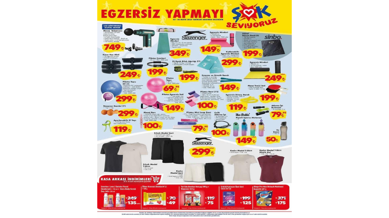 ŞOK'ta Spor Sevdası Başlıyor! 3 Mayıs Aktüel Kataloğu ve İndirimli Spor Malzemeleri