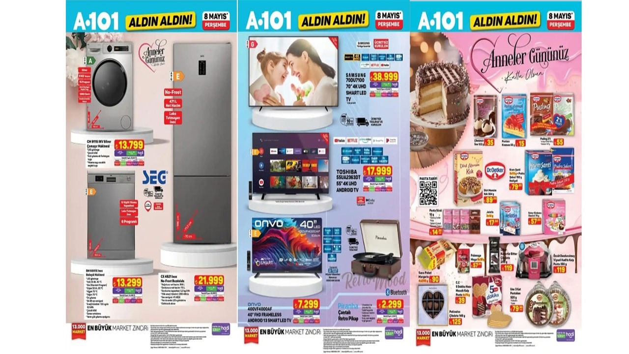 A101’e 8 Mayıs Perşembe günü Beyaz Eşya ve TV geliyor! (A101 8 MAYIS AKTÜEL ÜRÜNLER KATALOĞU) A101’e 8 Mayıs Perşembe günü Beyaz Eşya ve TV geliyor! (A101 8 MAYIS AKTÜEL ÜRÜNLER KATALOĞU)