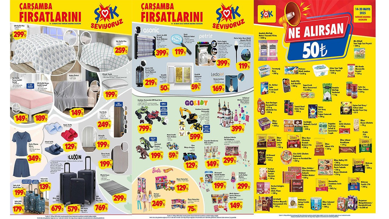 ŞOK Çarşamba Fırsatları!  ŞOK’a Üçlü Valiz Seti geliyor! (ŞOK 14-20 MAYIS AKTÜEL ÜRÜNLER KATALOĞU)