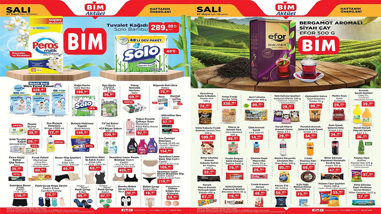 BİM'de 27 Mayıs'ta çay ve deterjanda dev indirim! (BİM 27 MAYIS SALI HAFTANIN ÖNERİLERİ KATALOĞU)