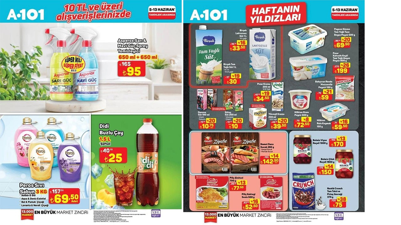 A101 5-13 Haziran Haftanın Yıldızları Kataloğu yayımlandı! Zeytinyağında yüzde 29 indirim! A101 5-13 Haziran Haftanın Yıldızları Kataloğu yayımlandı! Zeytinyağında yüzde 29 indirim!