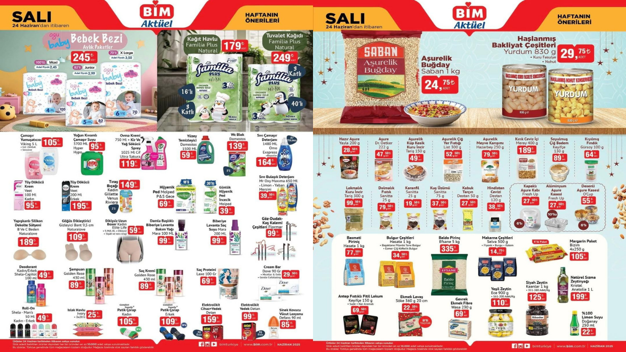 BİM 24 Haziran 2025 Salı indirim kataloğu yayımlandı! 24 Haziran Salı BİM market indirimli ürünler!