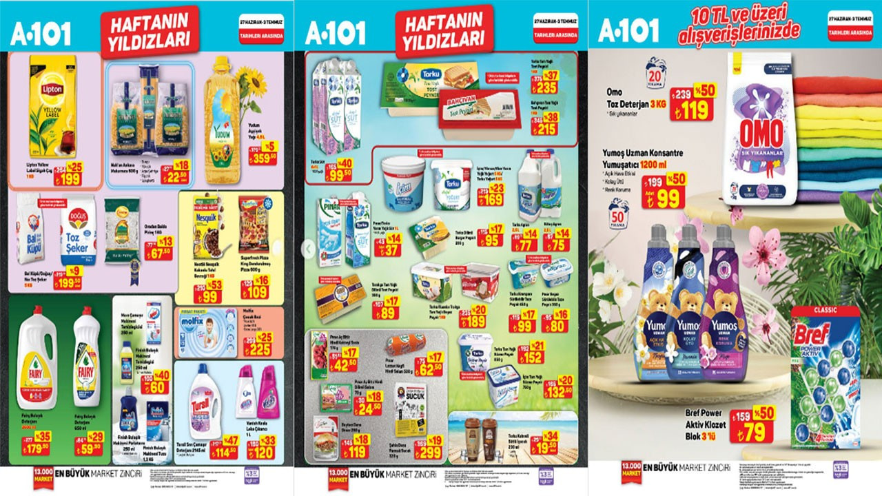 A101 27 Haziran-3 Temmuz Haftanın Yıldızları Kataloğu yayımlandı | Lipton çayda yüzde 25 indirim! A101 27 Haziran-3 Temmuz Haftanın Yıldızları Kataloğu yayımlandı | Lipton çayda yüzde 25 indirim!