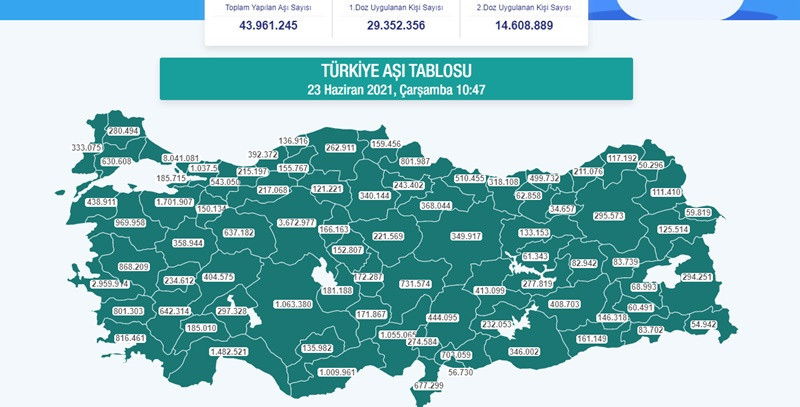 Türkiye Aşı Tablosu