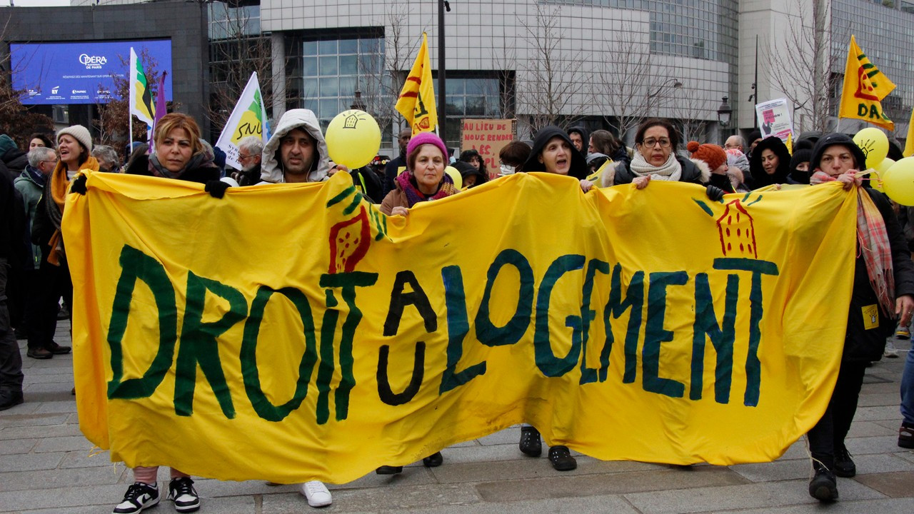 Fransa'da kiracı tahliyesi protestosu