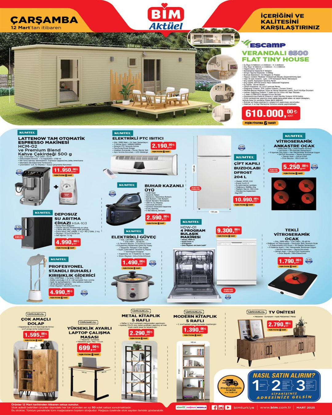 BİM'e 12 Mart 2025 çarşamba Verandalı Tiny House geliyor! BİM 12 Mart aktüel ürünler kataloğu!