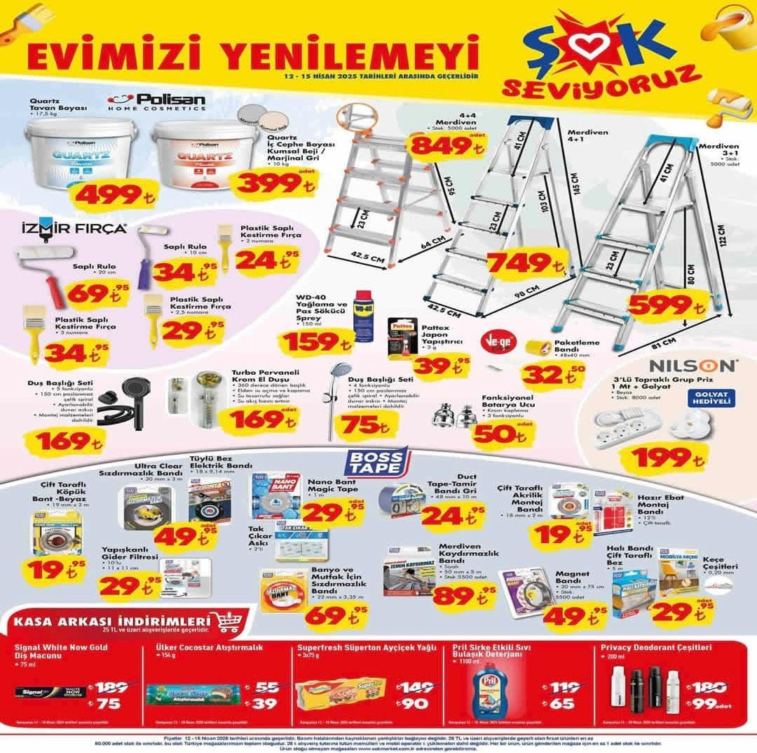 ŞOK 12 Nisan 2025 Cumartesi aktüel ürünler kataloğu yayımlandı! ŞOK markete hangi ürünler geliyor?