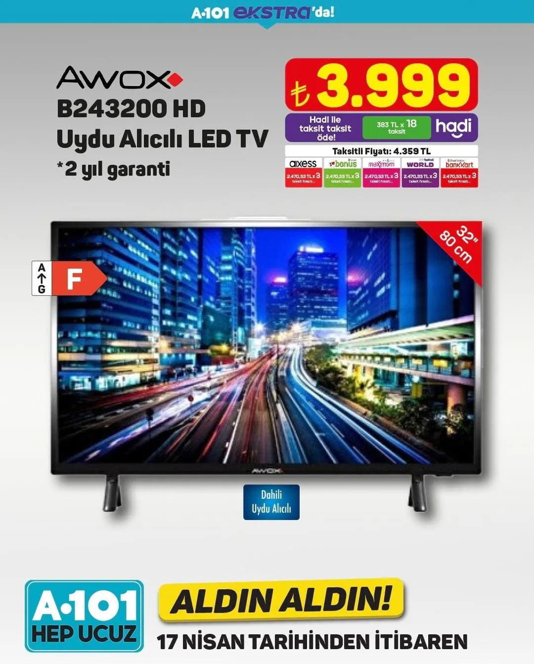 A101 market 17 Nisan 2025 tarihinden itibaren geçerli Aldın Aldın aktüel indirimlerinde neler var?