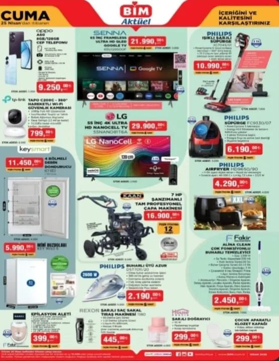 BİM'e 25 Nisan Cuma günü çapa makinesi geliyor! (BİM 25 NİSAN CUMA AKTÜEL ÜRÜNLER KATALOĞU)