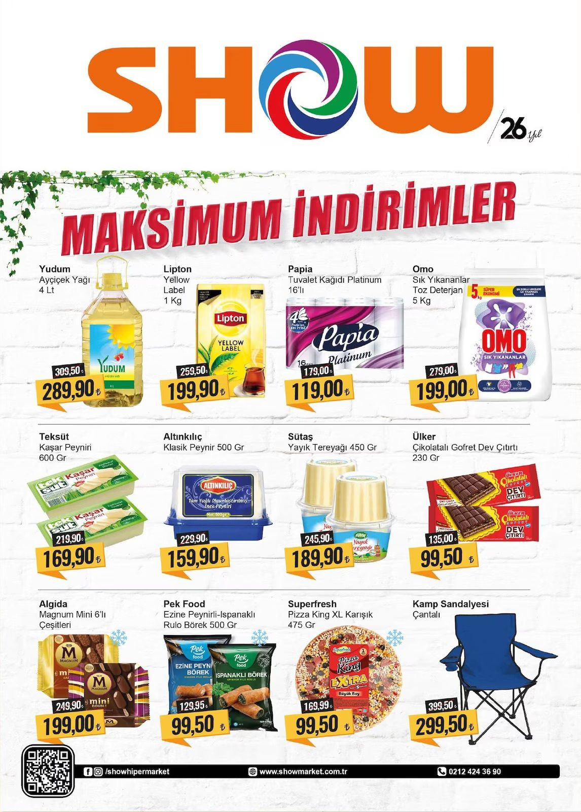 Show'da 26. yıla özel yağ ve çayda maksimum indirim fırsatı! (SHOW SON İNDİRİM TARİHİ 24 NİSAN)