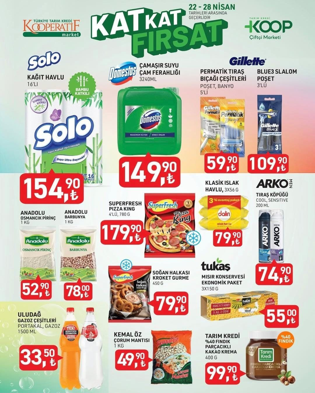 Türkiye Tarım Kredi KOOP Çiftçi Marketi 22-28 Nisan 2025 indirim kataloğu yayımlandı!