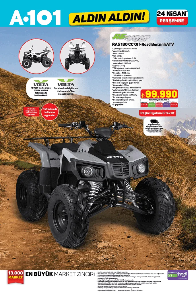 A101'e bugün benzinli ATV ve Notebook geliyor! (A101 24 NİSAN 2025 PERŞEMBE AKTÜEL ÜRÜNLER KATALOĞU)