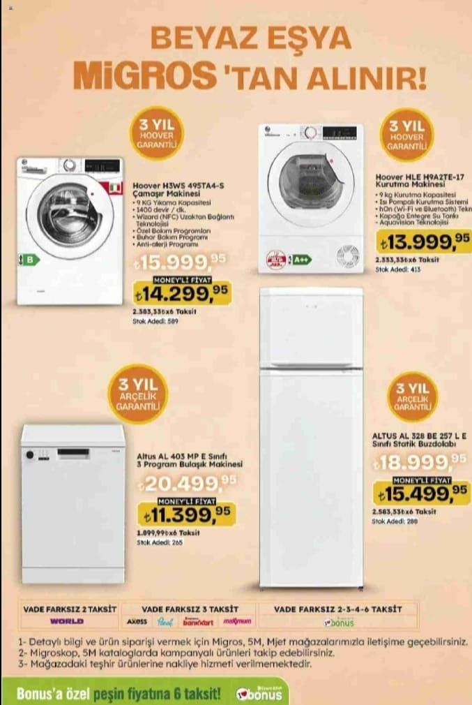 Migros’a elektrikli bisiklet, TV ve beyaz eşya geliyor! (MİGROS AKTÜEL ÜRÜNLER KATALOĞU)