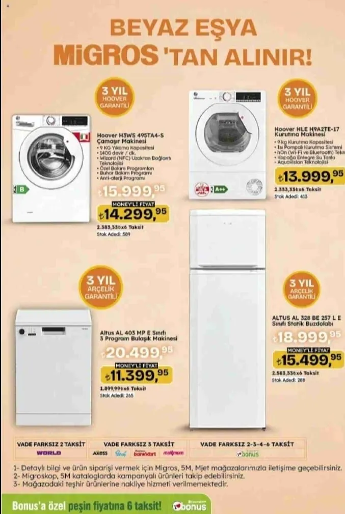 Migros’a elektrikli bisiklet, TV ve beyaz eşya geliyor! (MİGROS AKTÜEL ÜRÜNLER KATALOĞU)