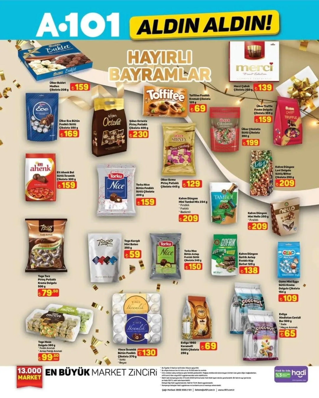 A101 markete Bayram şekeri ve çikolataları geliyor! Bayram şekerleri ve çikolataları!