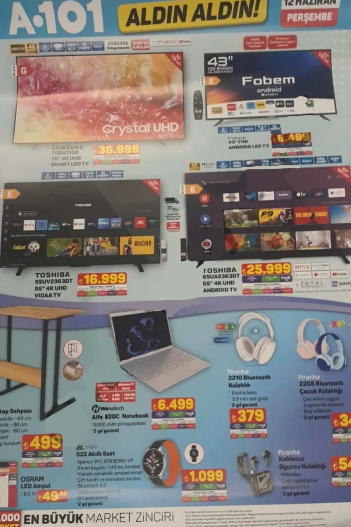 A101’e 12 Haziran Perşembe günü Notebook geliyor! (A101 12 HAZİRAN AKTÜEL ÜRÜNLER KATALOĞU)