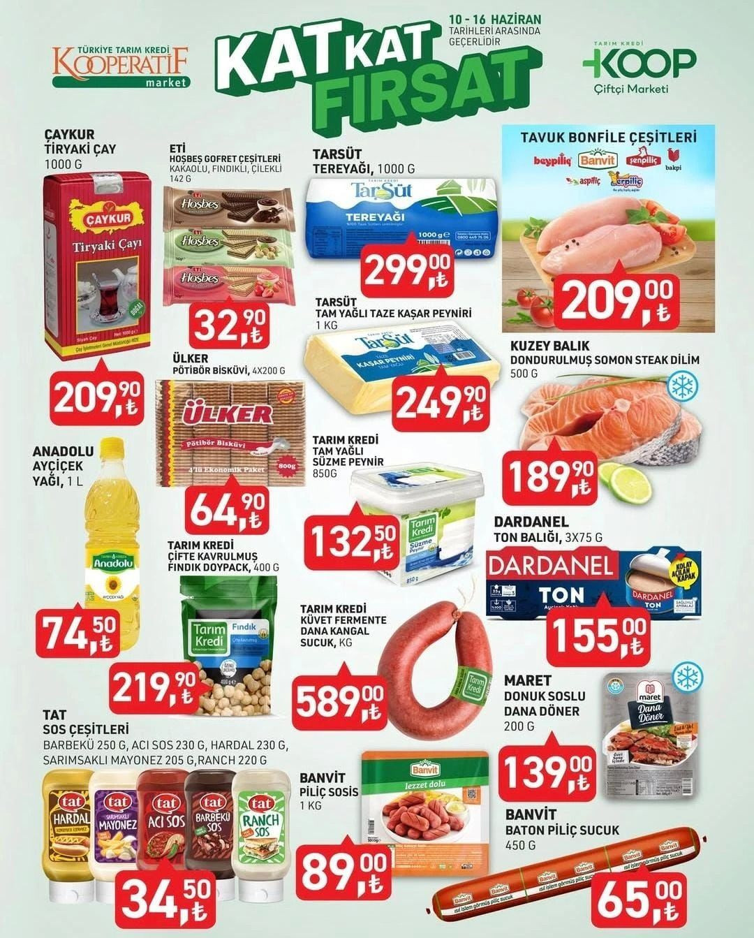 Tarım Kredi çay, ayçiçek yağı ve tereyağında damping yaptı! (TARIM KREDİ 10-16 HAZİRAN KATALOĞU)