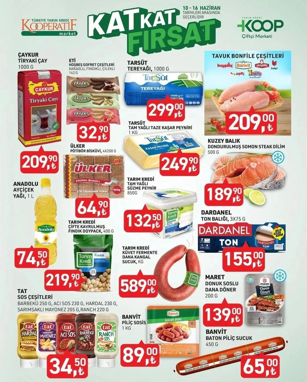 Tarım Kredi çay, ayçiçek yağı ve tereyağında damping yaptı! (TARIM KREDİ 10-16 HAZİRAN KATALOĞU)