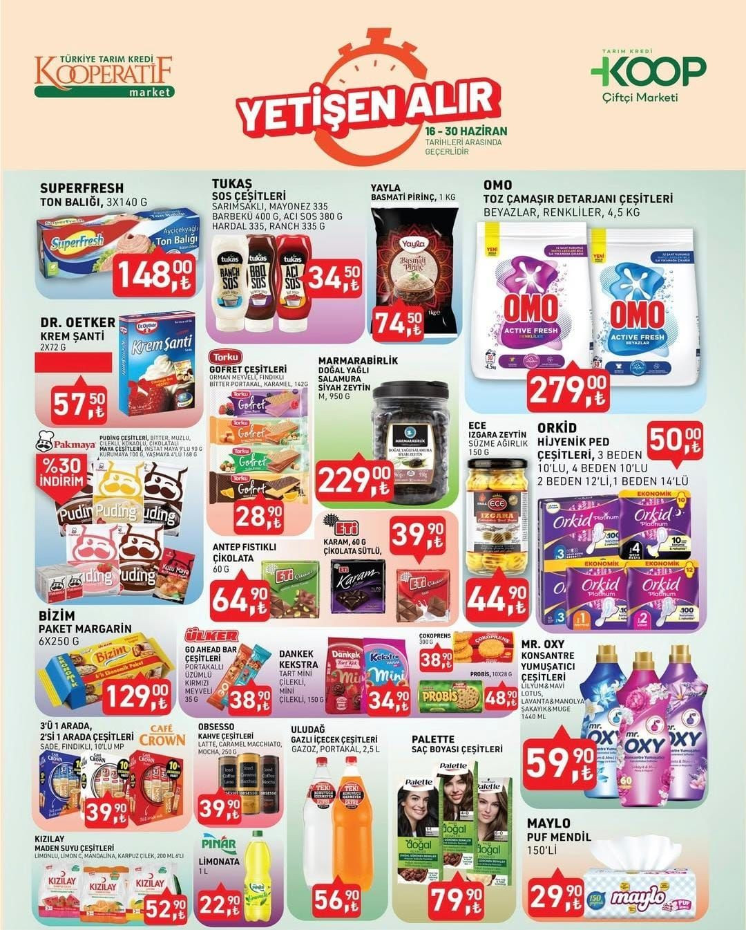 Türkiye Tarım Kredi KOOP Çiftçi Marketi 16-30 Haziran 2025 indirim kataloğu yayımlandı!